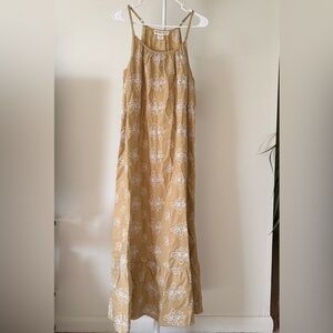 Chic Tan Floral Maxi Dress